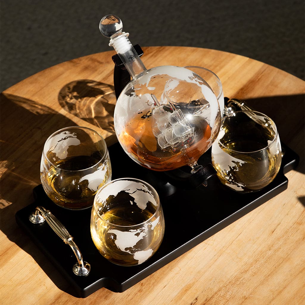 liquor decanter set with tray 5