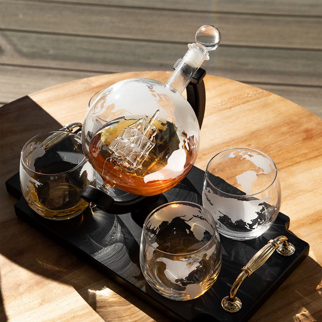 liquor decanter set with tray 5