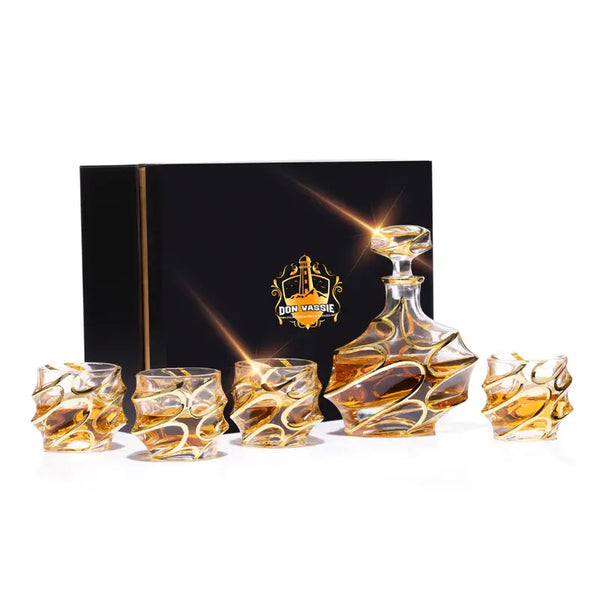 Don Vassie Gold Line Plated Luxury Crystal Decanter Set -Jenolan Caves