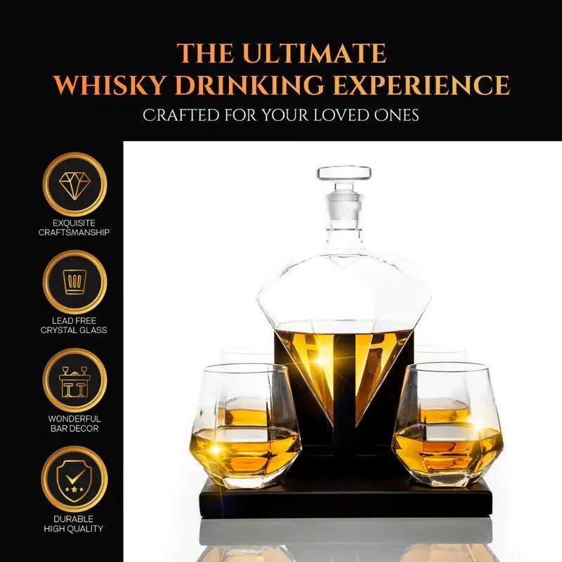 Diamond Whiskey Decanter Set