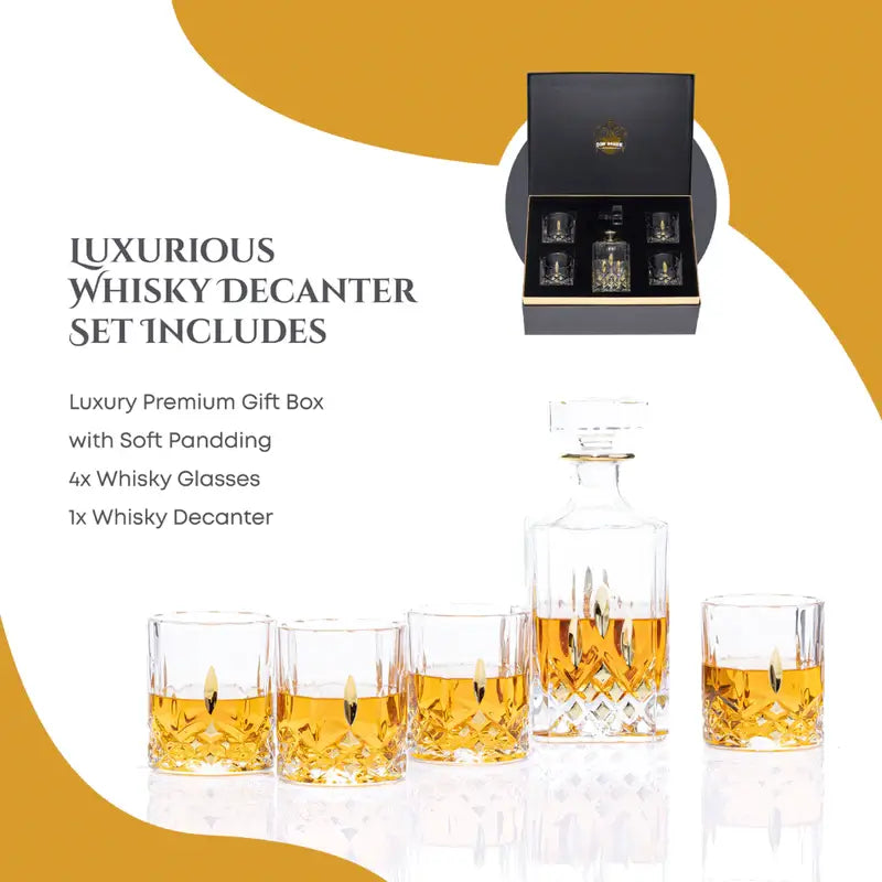 Don Vassie Gold Line Plated Luxury Whiskey Decanter Set-Lady Elliot